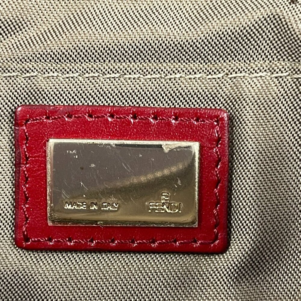 Fendi Vintage Zucchino Baguette Shoulder Bag - Red - Preowned - Picture 4 of 11